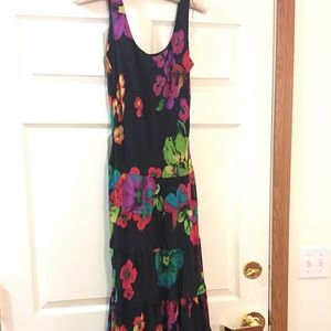 New Directions Black floral dress size 4